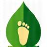 Leaf with a footprint icon, representing minimizing environmental impact.