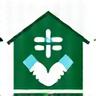 Building handshake icon, representing community support.